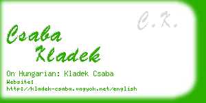 csaba kladek business card